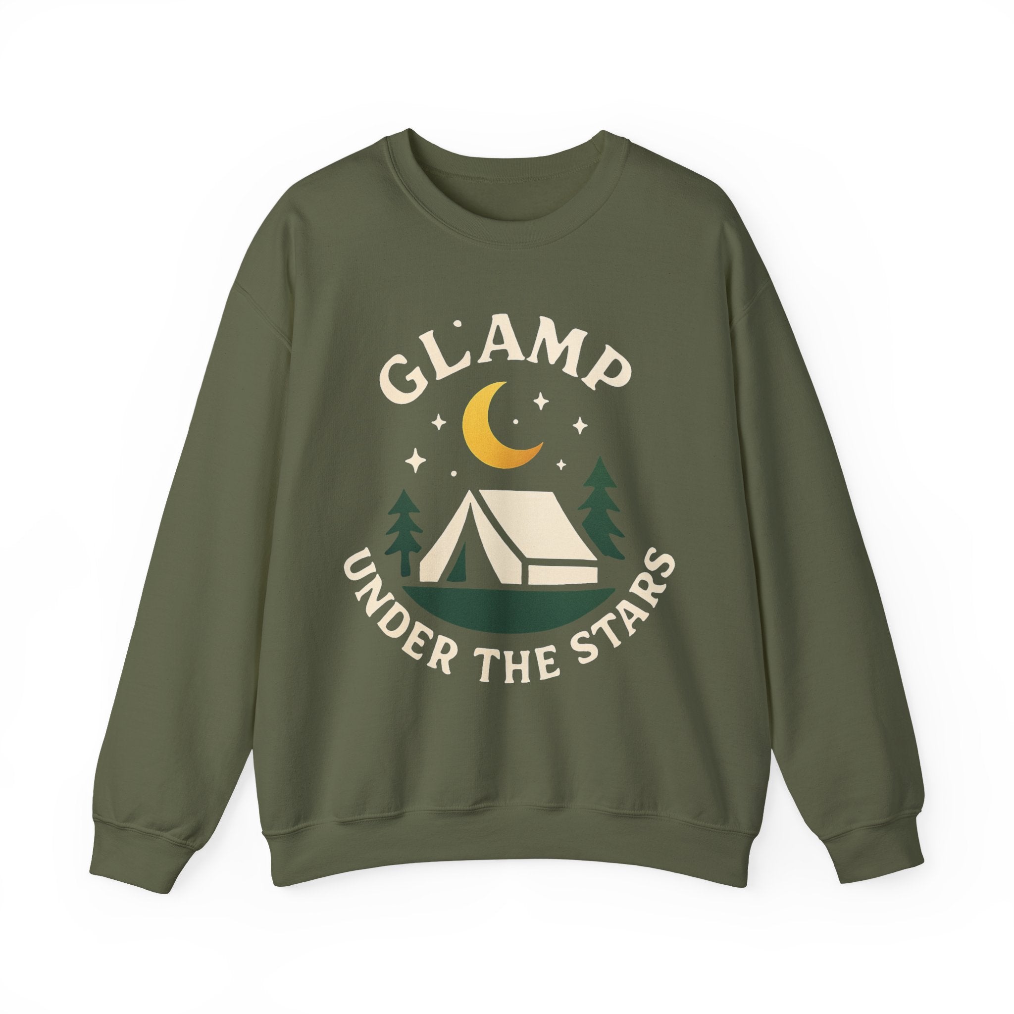Glamping Vibes Crewneck Sweatshirt - Cozy Campfire Style,
