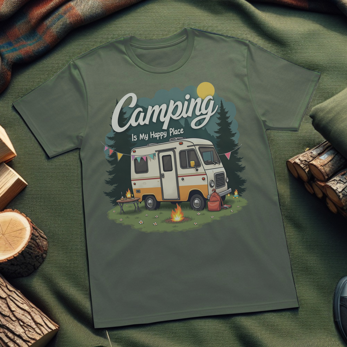 Camping Vibes T-Shirt – Unisex Softstyle Tee for Outdoor Enthusiasts