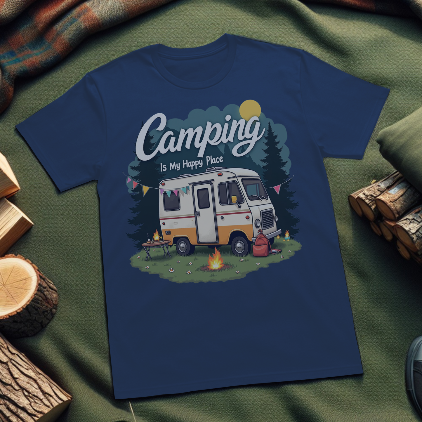 Camping Vibes T-Shirt – Unisex Softstyle Tee for Outdoor Enthusiasts