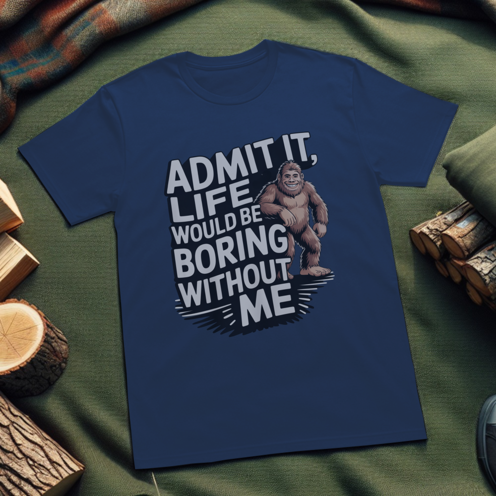 Admit It – Life Would Be Boring Without Me Sasquatch T-Shirt – Unisex Funny Bigfoot Tee