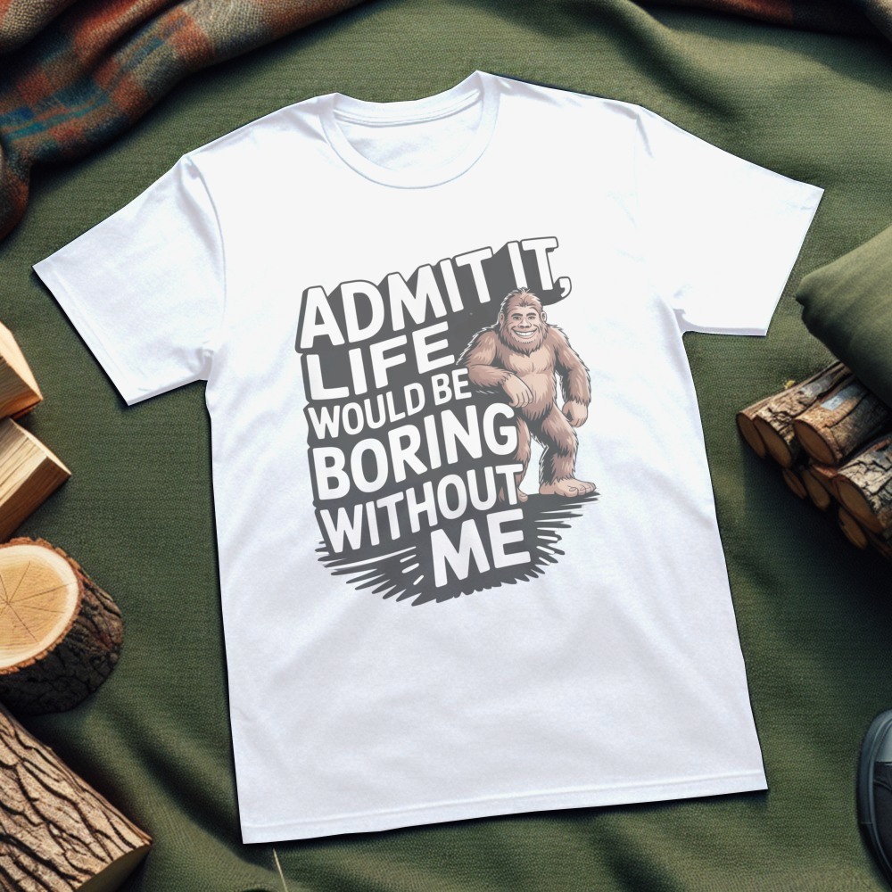 Admit It – Life Would Be Boring Without Me Sasquatch T-Shirt – Unisex Funny Bigfoot Tee