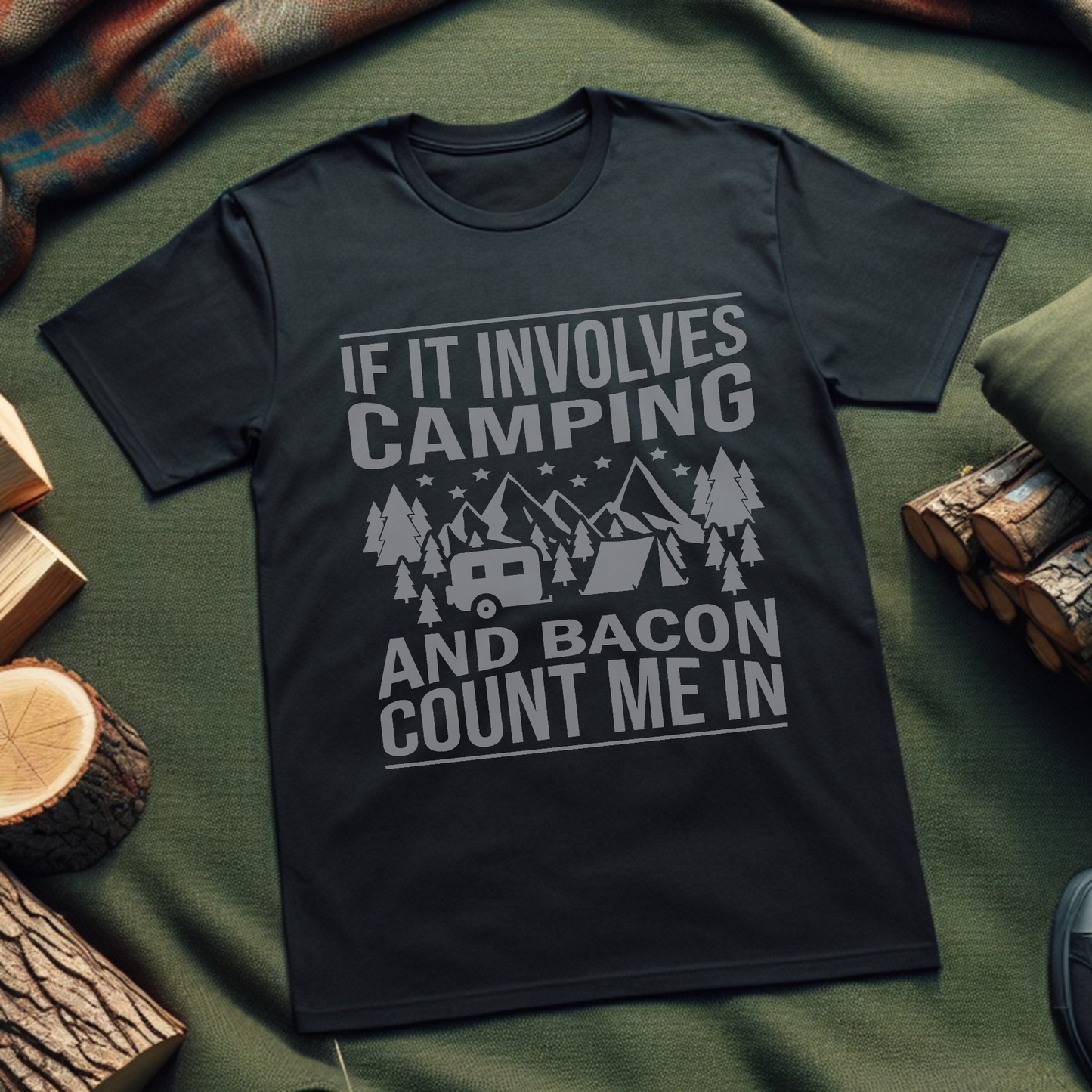 Camping and Bacon Funny T-Shirt