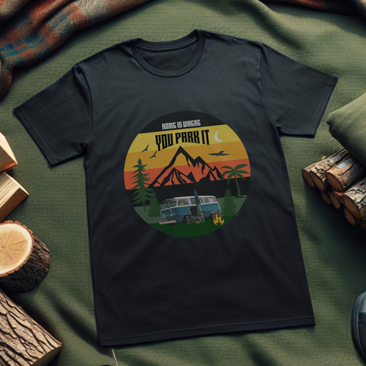 Home is Where You Park It Camping, Unisex Softstyle T-Shirt