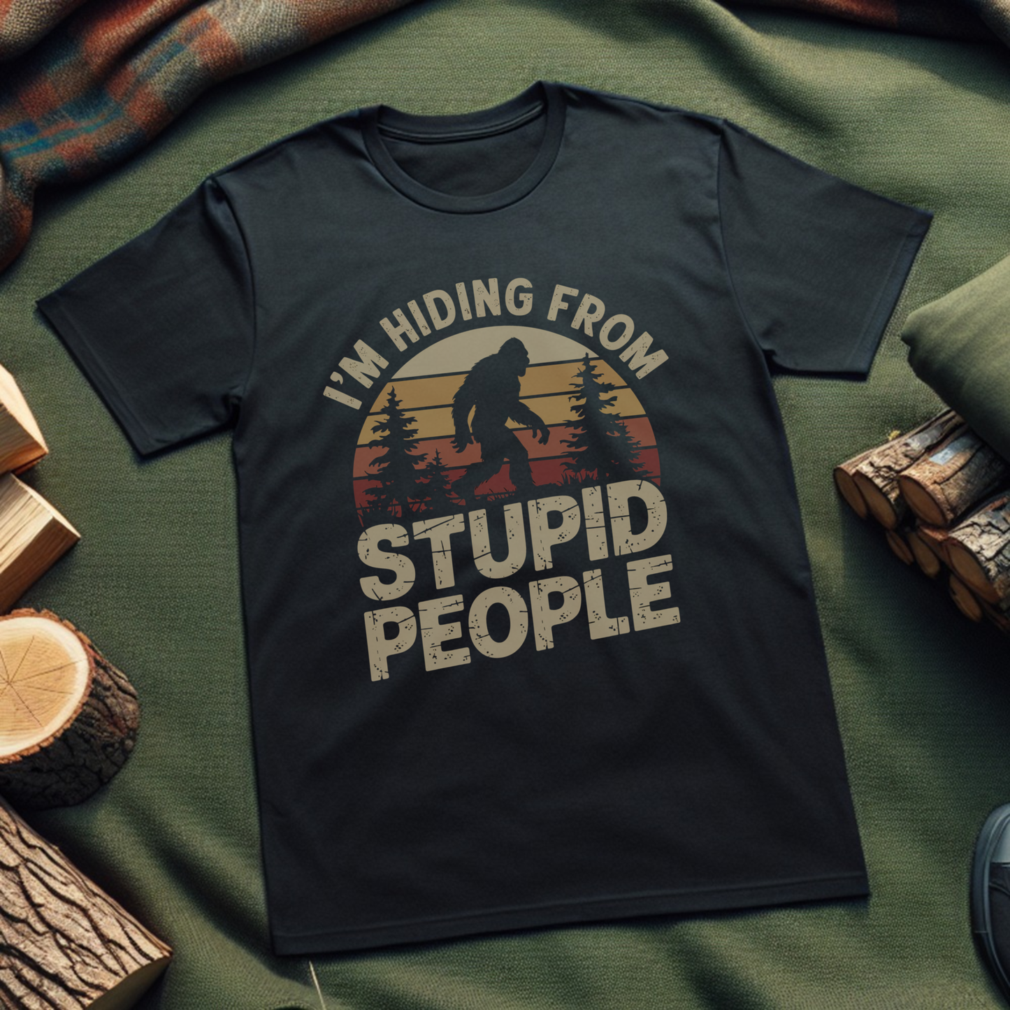 Funny Graphic Tee - Hiding From Stupid People T-Shirt