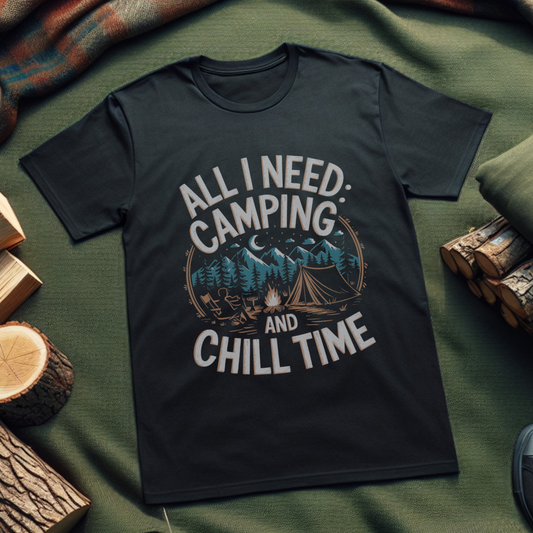 Camping Chill Time Unisex T-Shirt – Relaxed Outdoor Adventure Tee for Nature Enthusiasts
