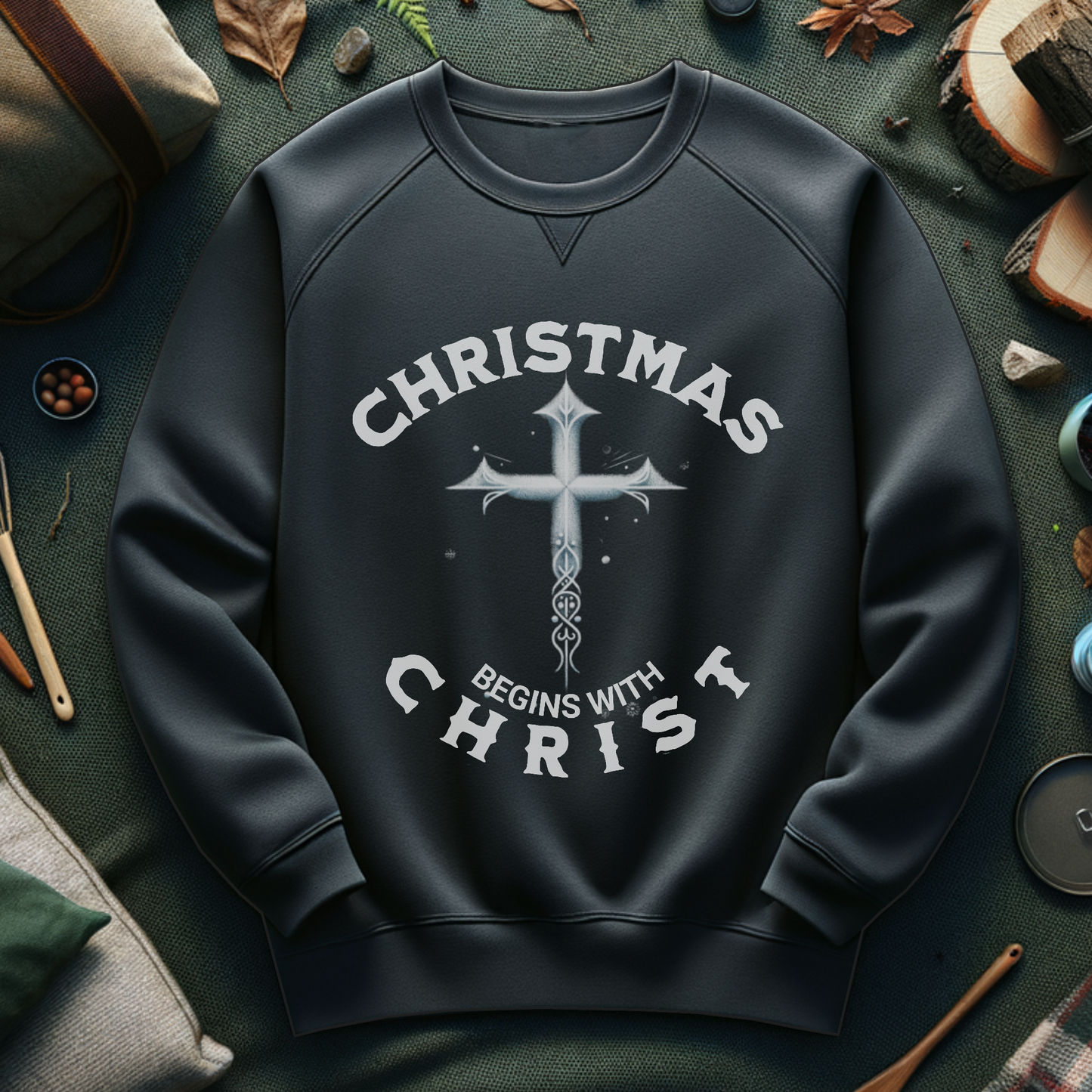 Christmas Begins With Christ Sweatshirt