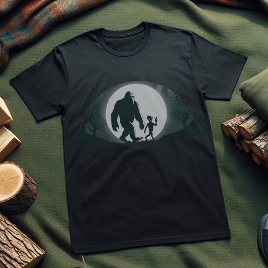 Bigfoot Alien Moonlight Walk T-Shirt