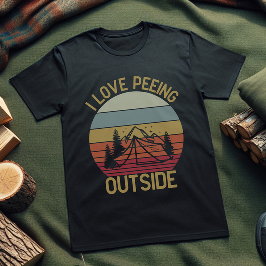 Outdoor Enthusiast T-Shirt - I Love Peeing Outside