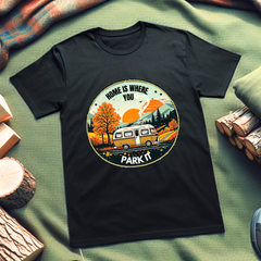Home is Where You Park It Camping Lover's T-Shirt, Gift for Adventure Lovers