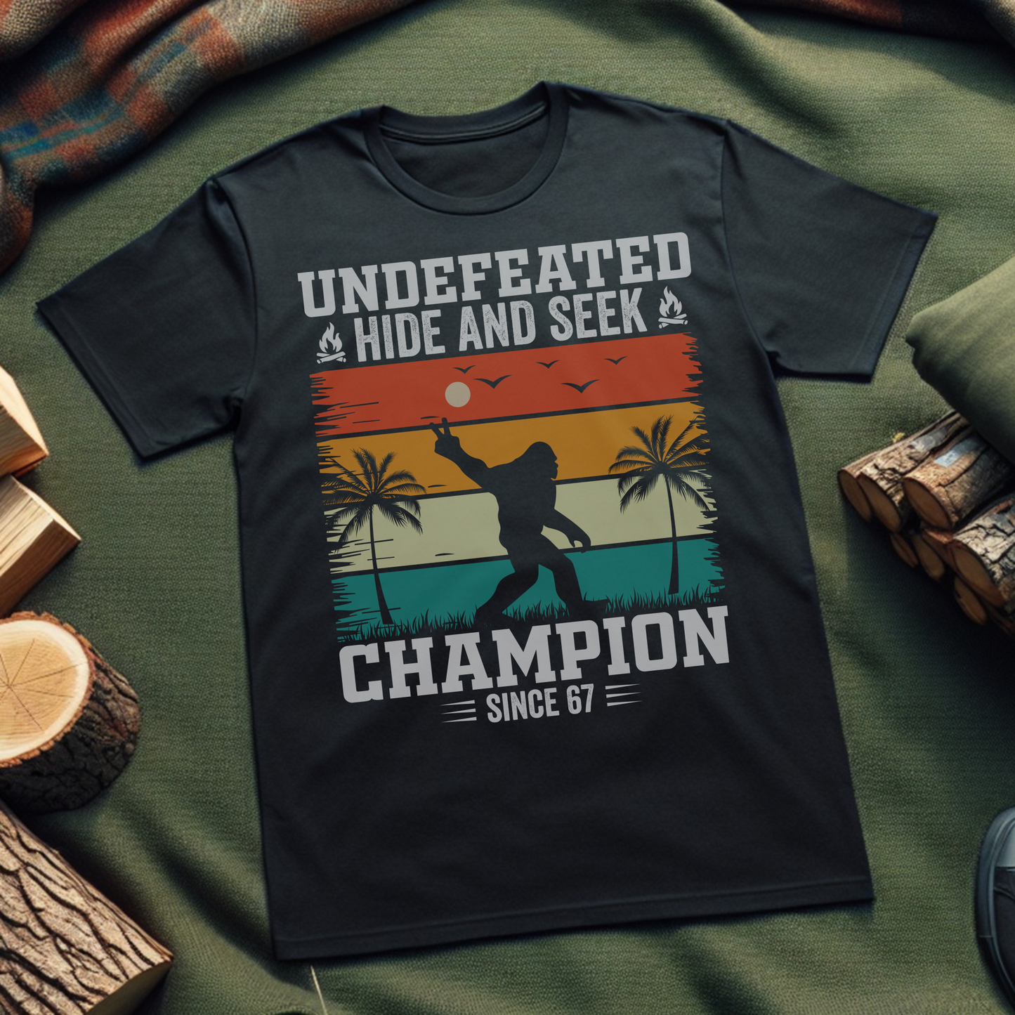 Funny Big Foot Hide and Seek Champion T-Shirt