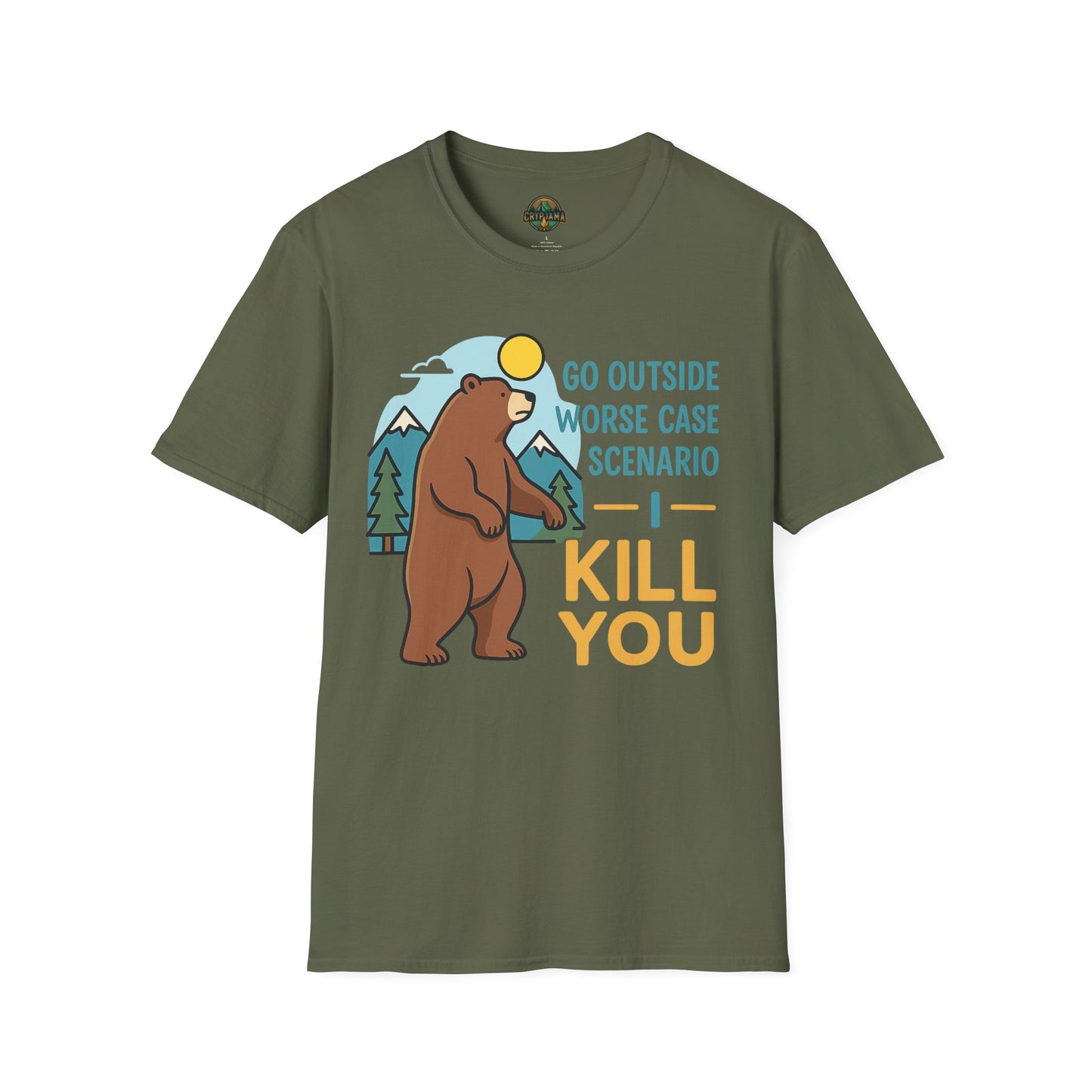 Playful Bear Graphic T-Shirt, Go Outside Quote Shirt