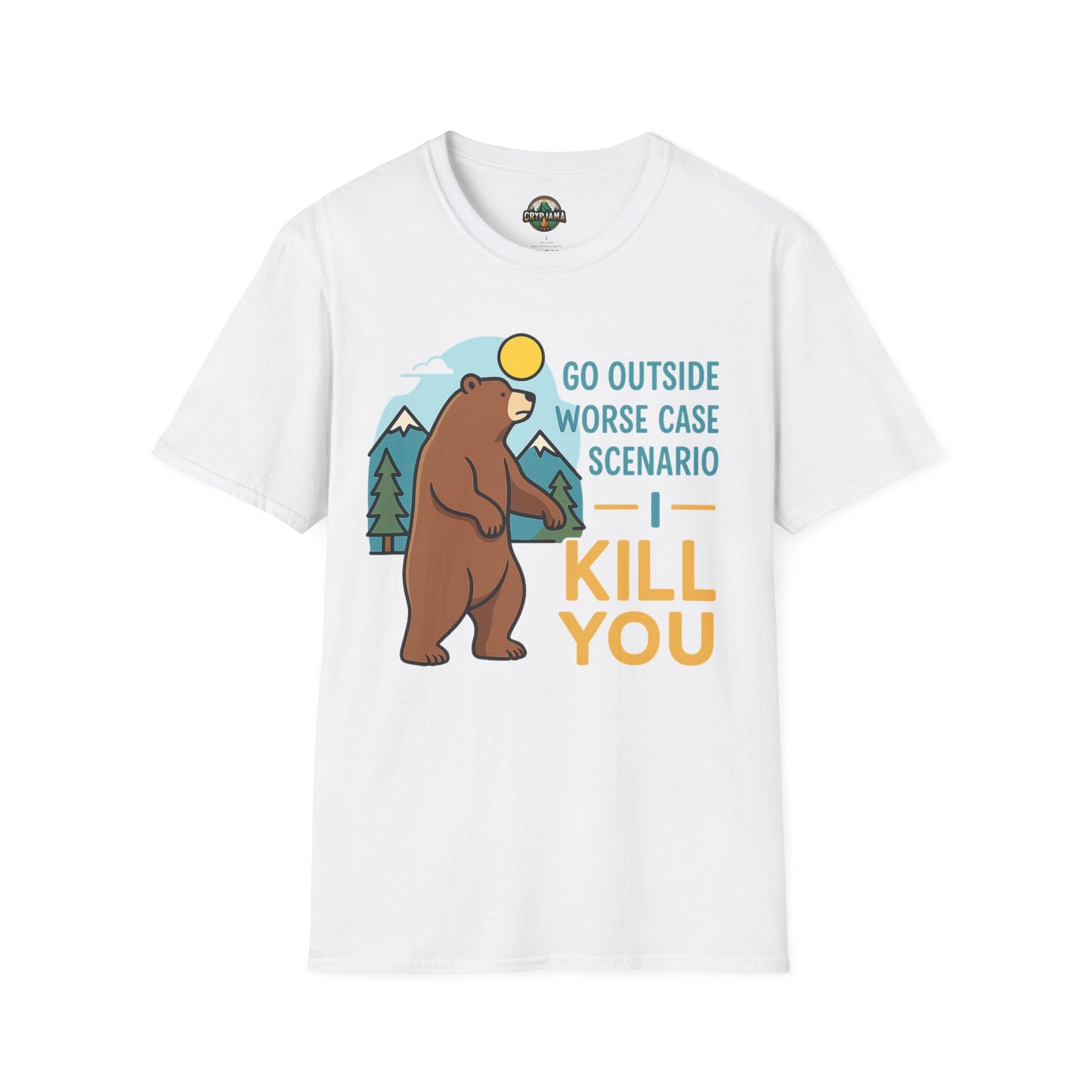 Playful Bear Graphic T-Shirt, Go Outside Quote Shirt