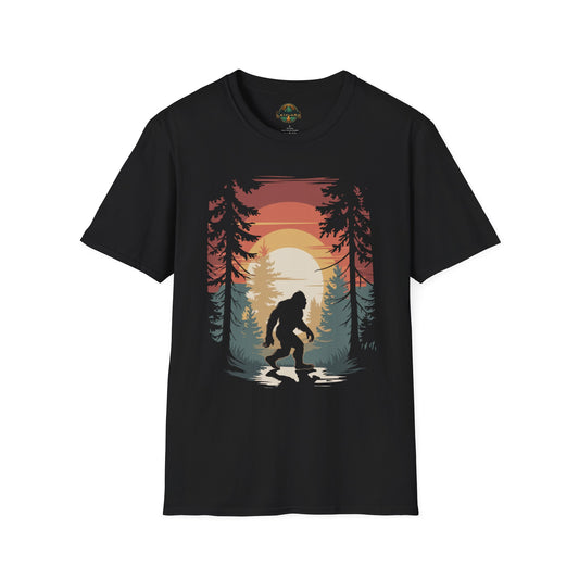 Bigfoot Sunset Stroll T-Shirt, Camping Tee,