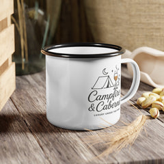 Campfire & Cabernet™ Enamel Mug – Glamping Edition