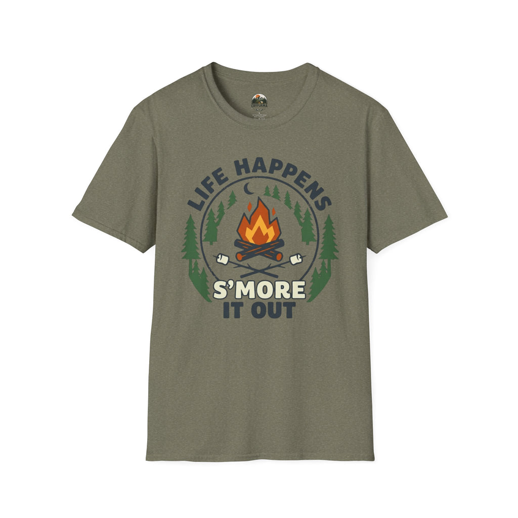 T-Shirt — Life Happens S'more It Out Campfire Graphic Tee
