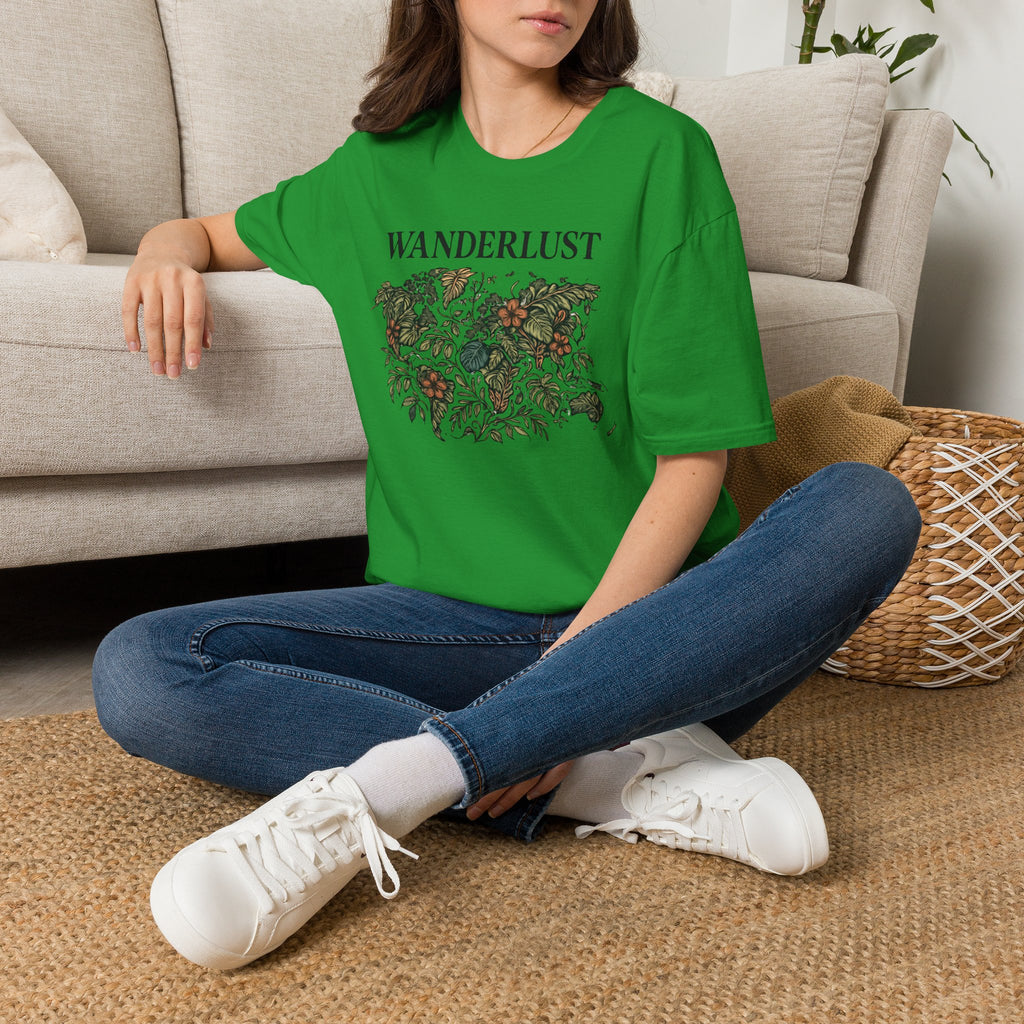 Lush Tropical Floral Scene T-Shirt