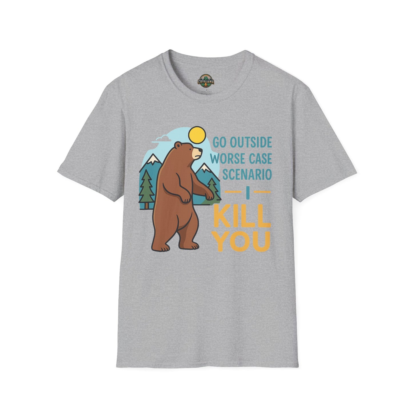 Playful Bear Graphic T-Shirt, Go Outside Quote Shirt