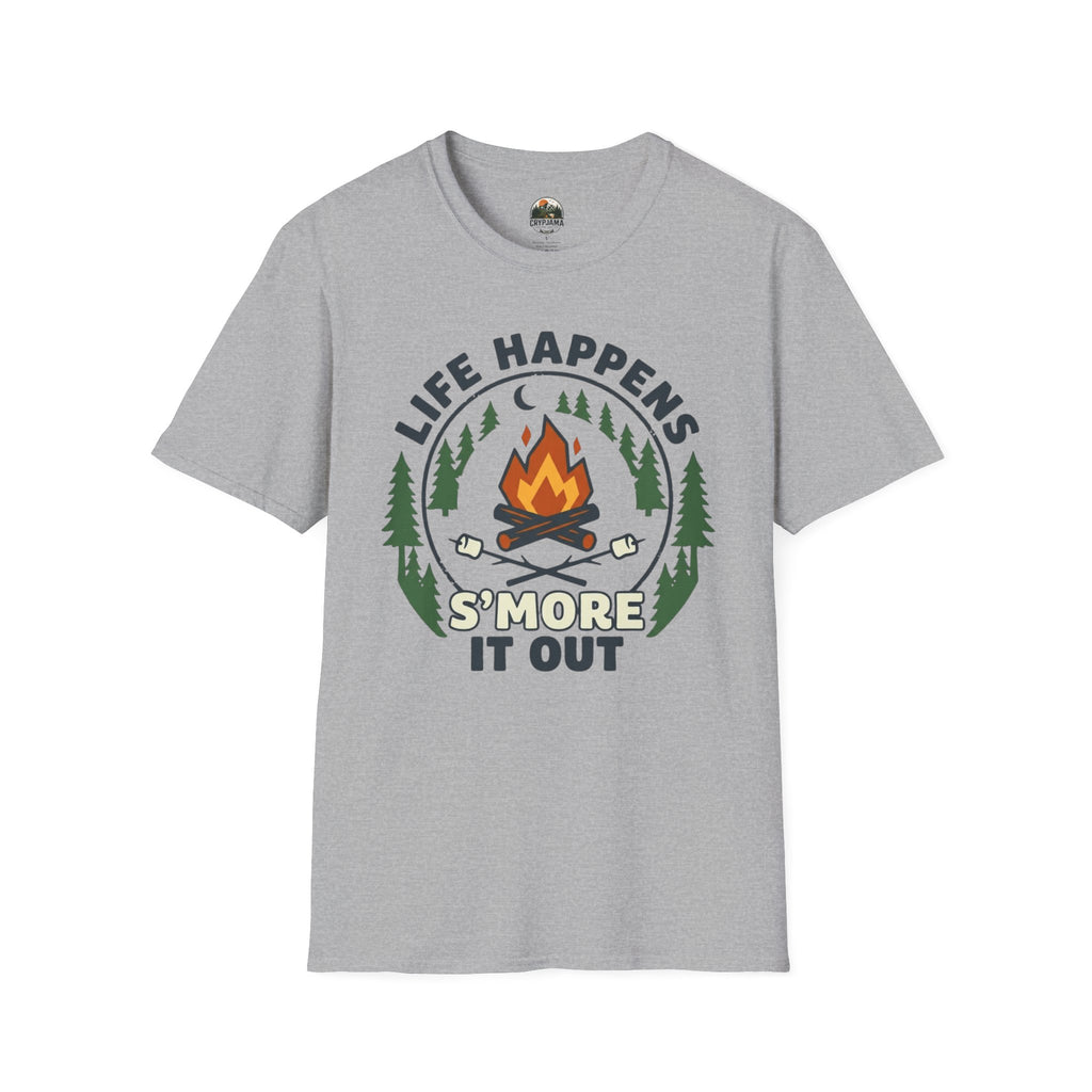 T-Shirt — Life Happens S'more It Out Campfire Graphic Tee