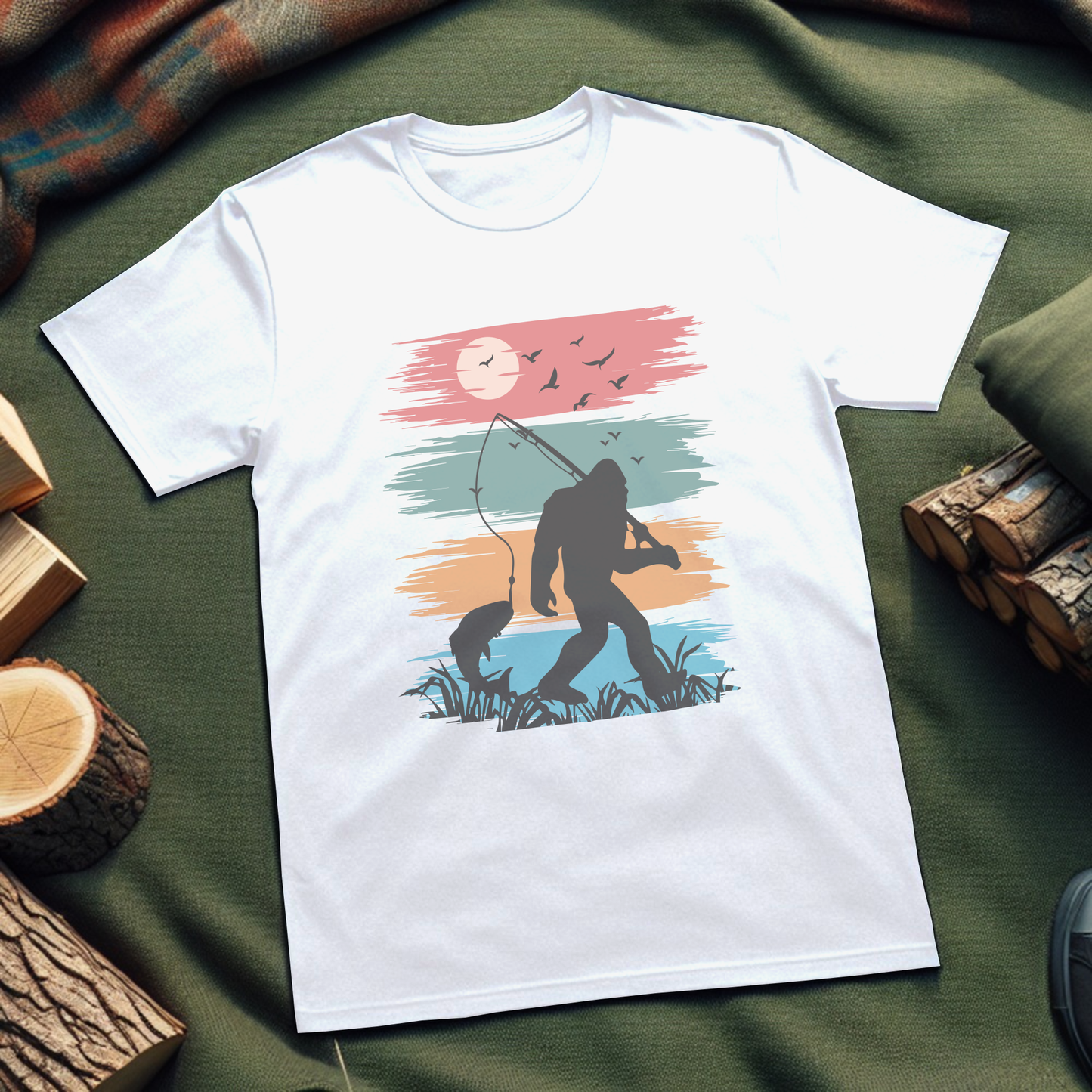 Bigfoot Fishing T-Shirt