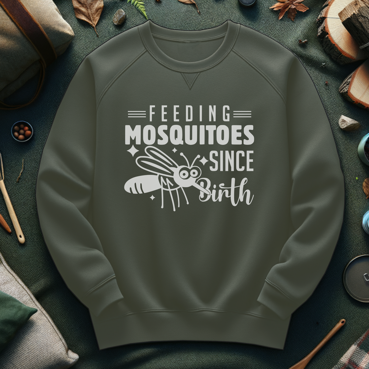 Funny Feeding Mosquitoes Crewneck Sweatshirt