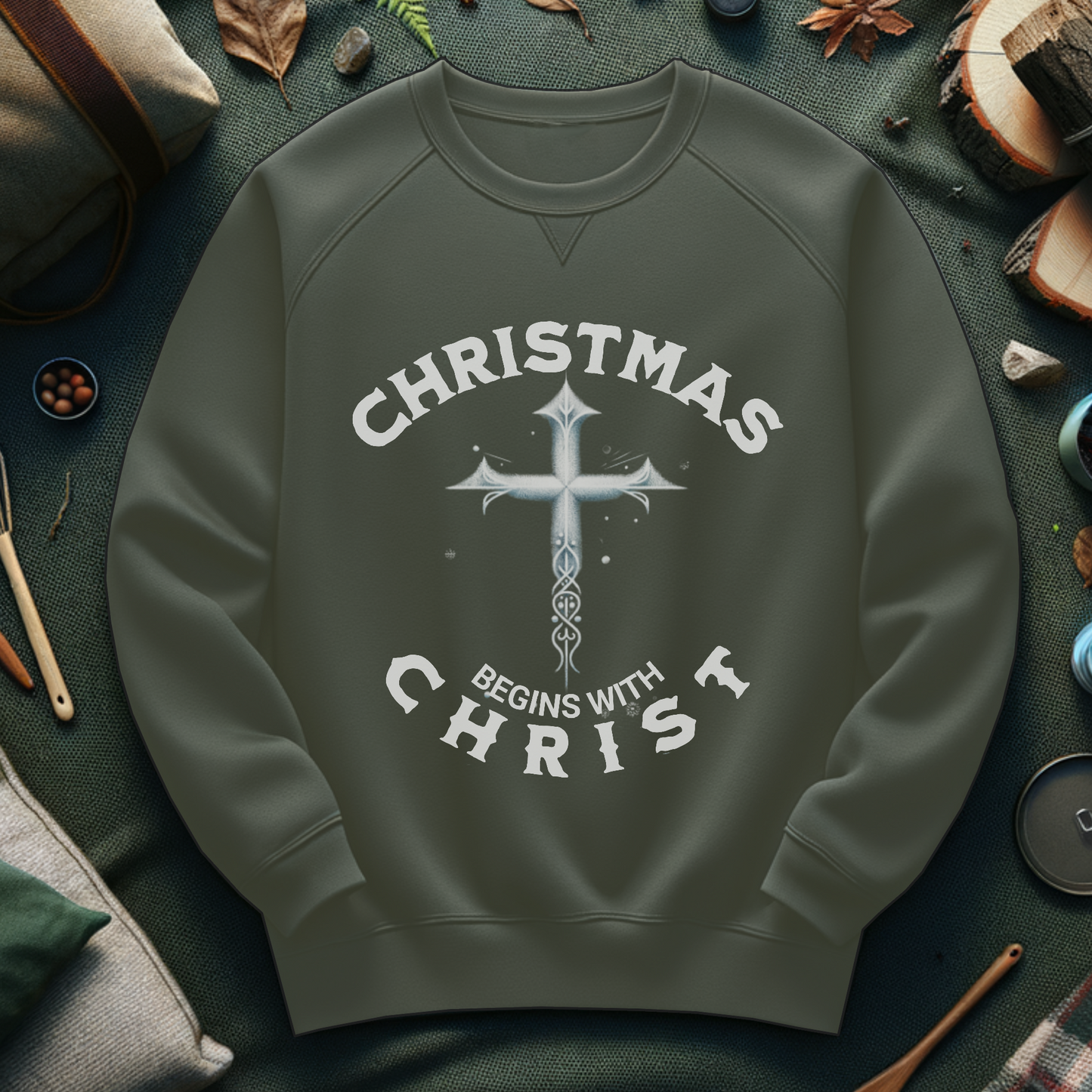 Christmas Begins With Christ Sweatshirt