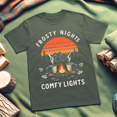 Frosty Nights & Comfy Lights – Retro Campfire Tee
