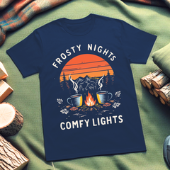 Frosty Nights & Comfy Lights – Retro Campfire Tee