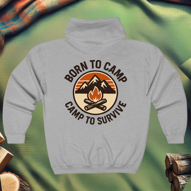 Born to Camp – Survival Edition Full Zip Hoodie