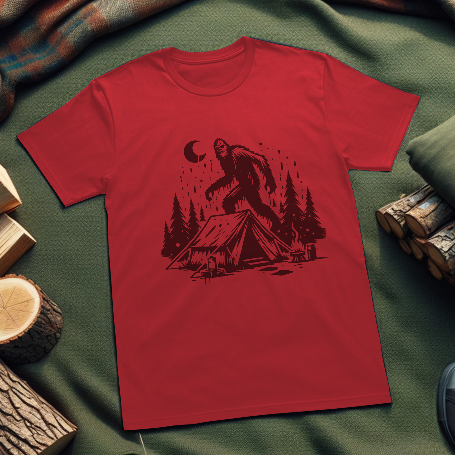 Bigfoot Night Watch: Camp Under the Stars Unisex Softstyle T-Shirt