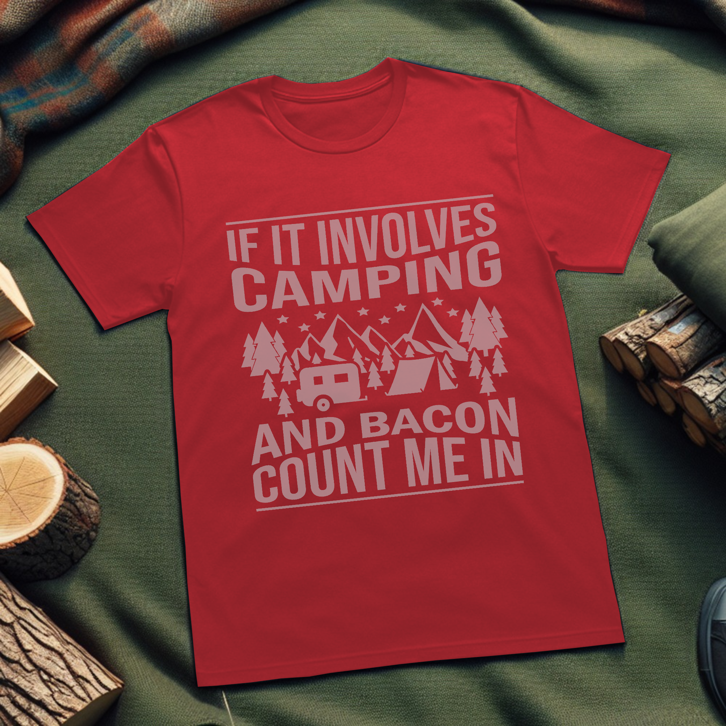 Camping and Bacon Funny T-Shirt