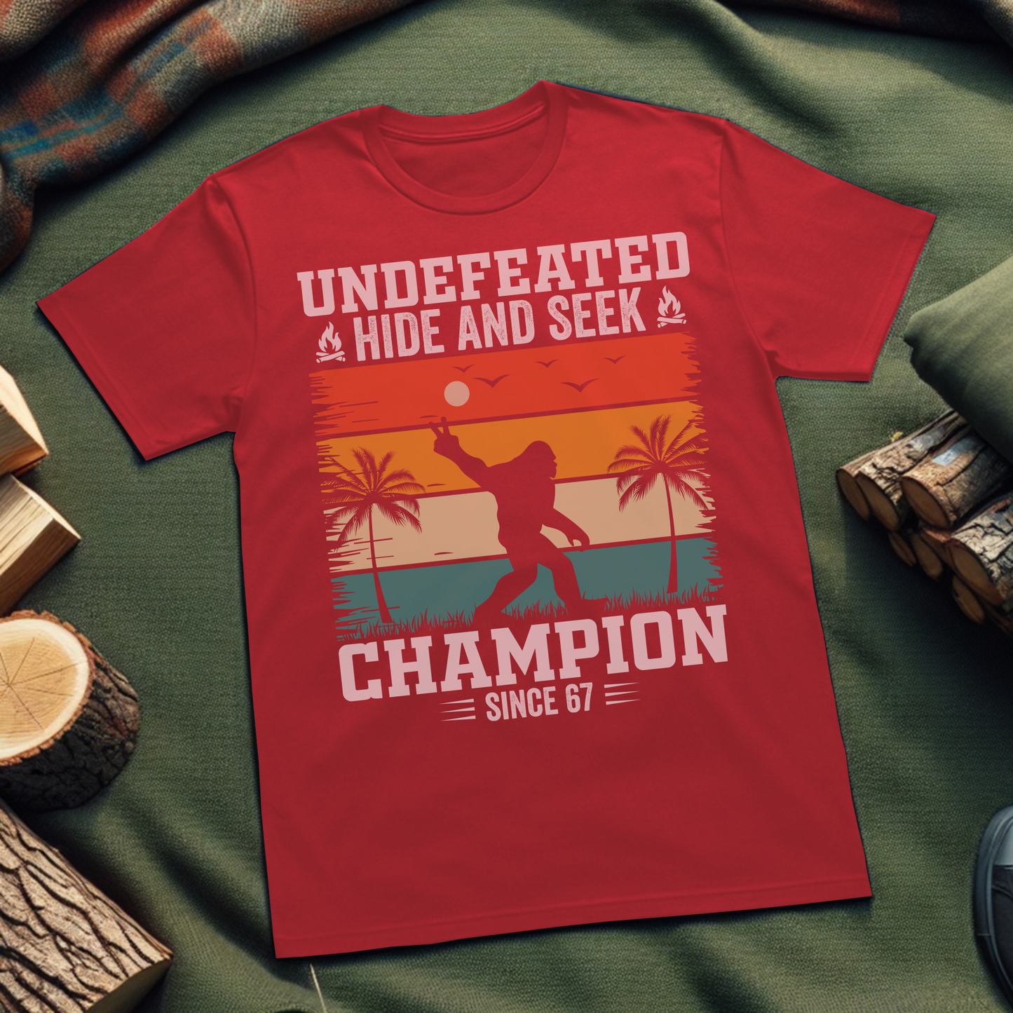 Funny Big Foot Hide and Seek Champion T-Shirt