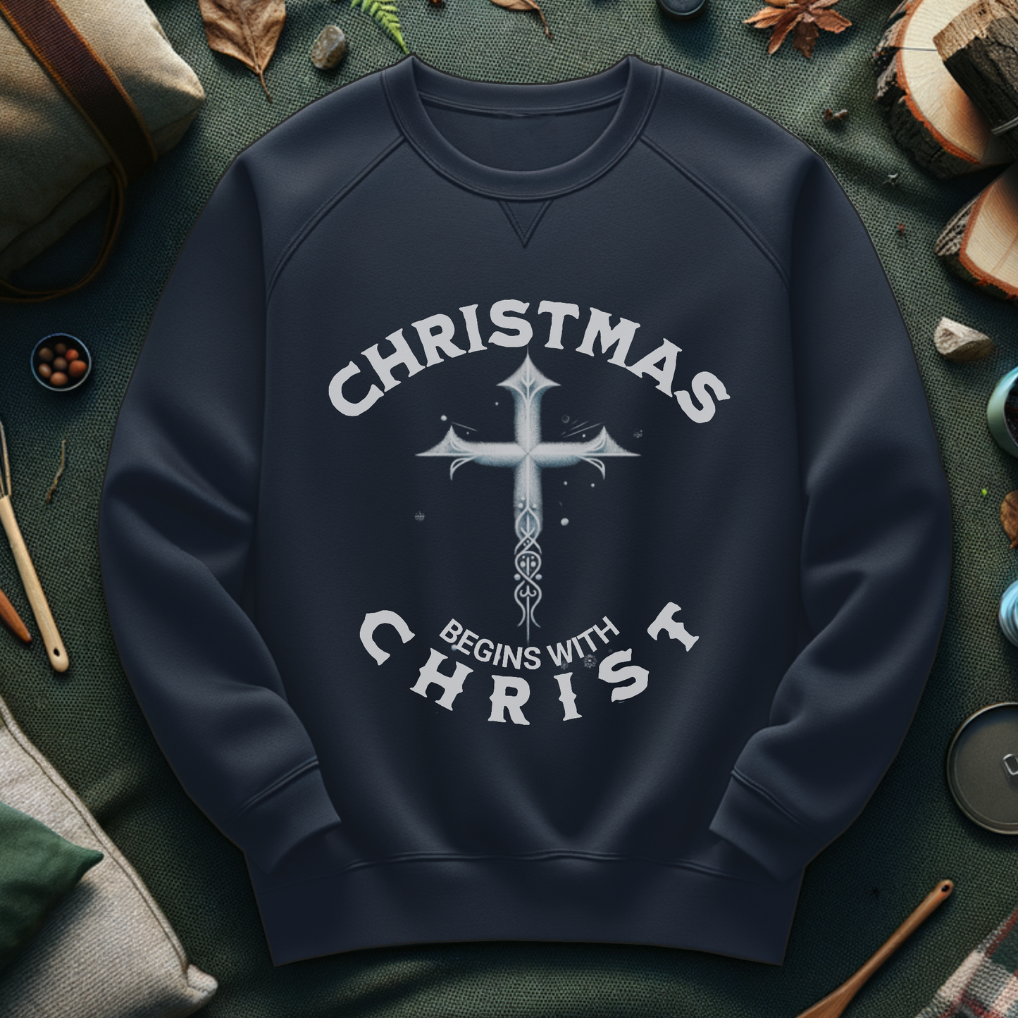 Christmas Begins With Christ Sweatshirt