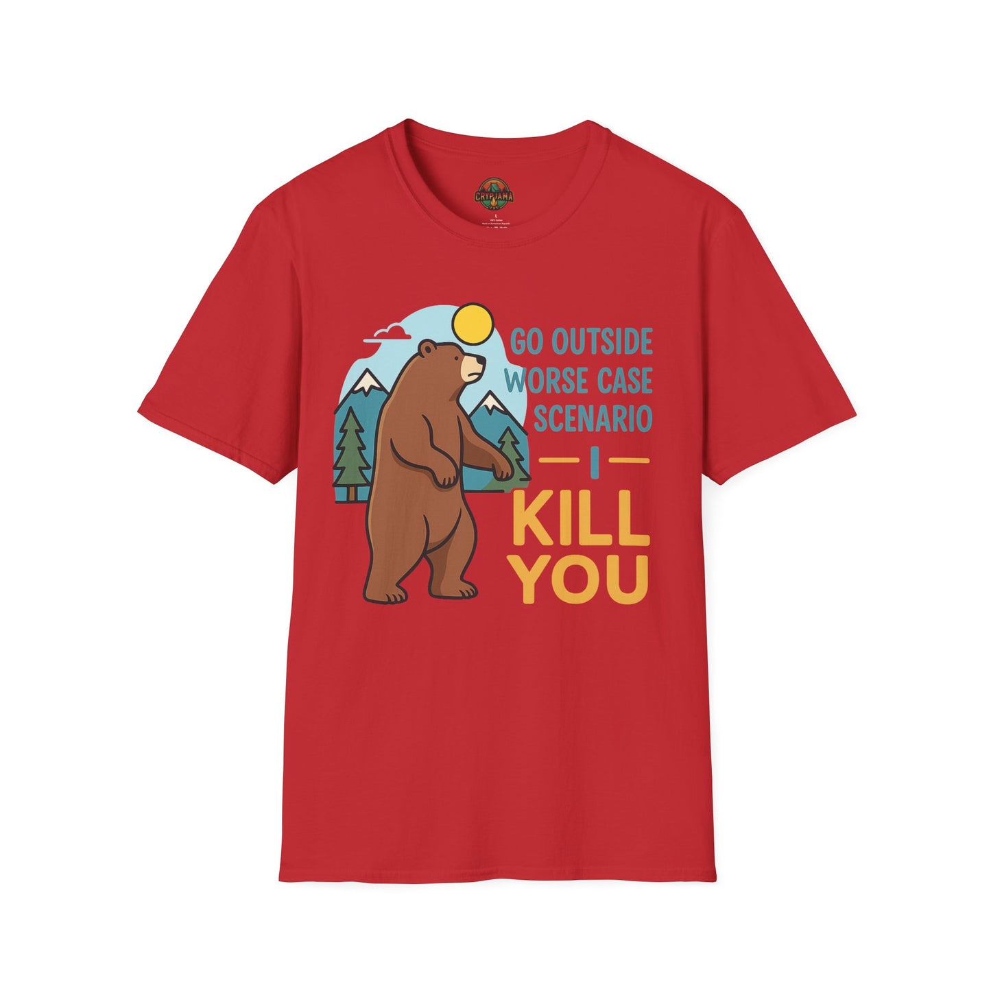 Playful Bear Graphic T-Shirt, Go Outside Quote Shirt