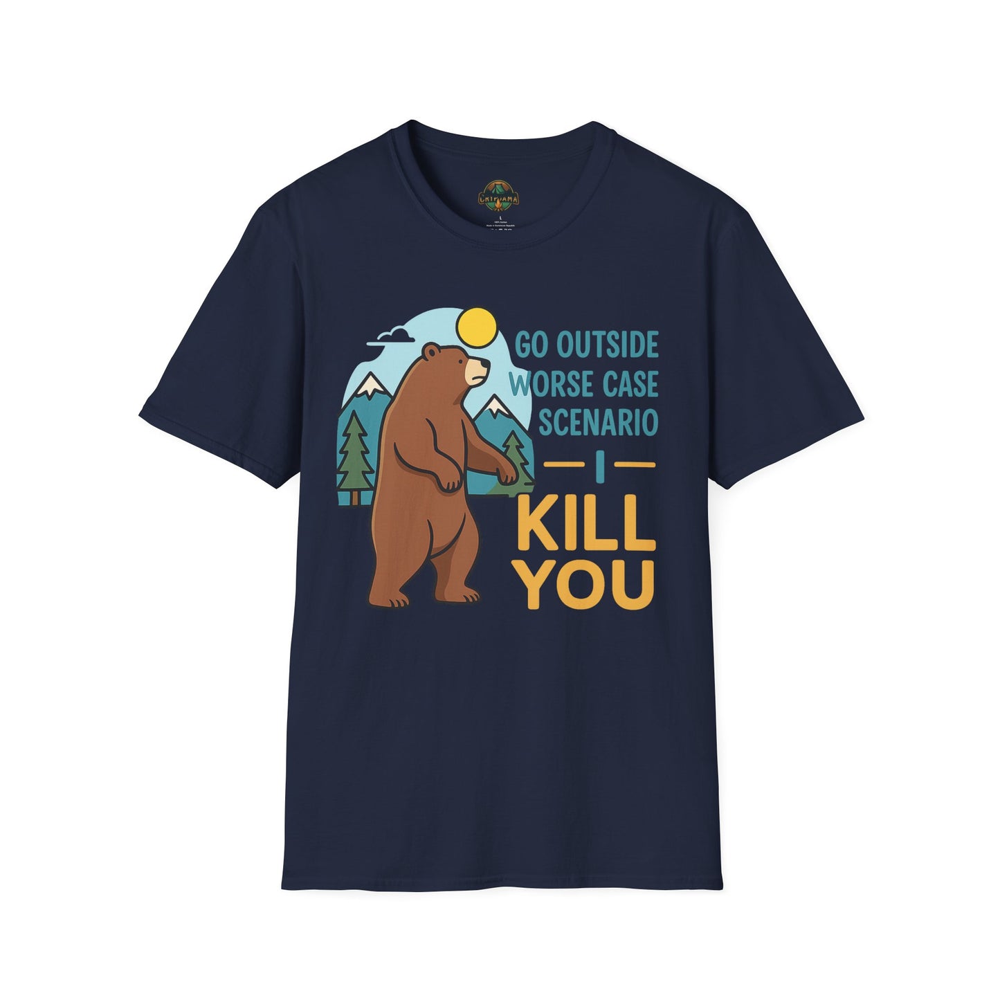 Playful Bear Graphic T-Shirt, Go Outside Quote Shirt