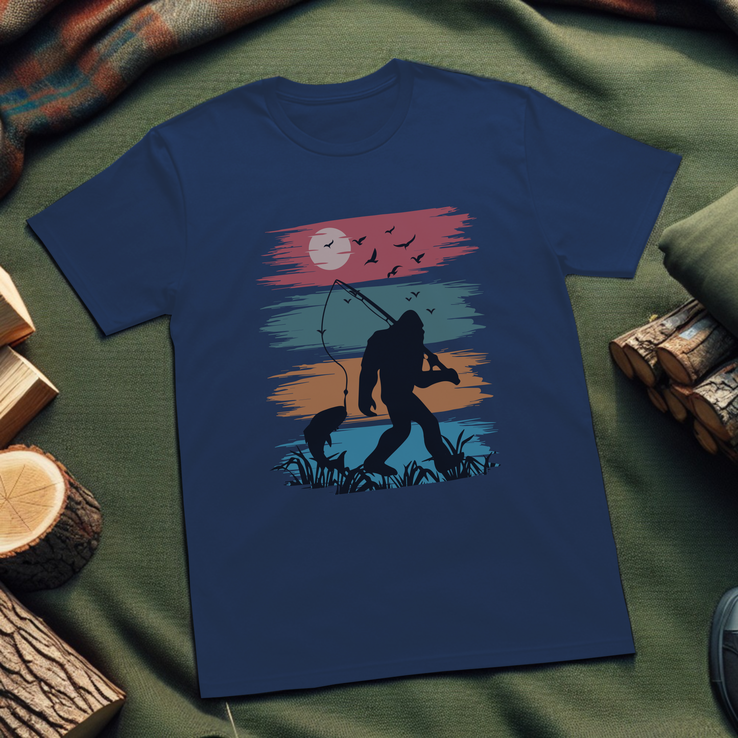 Bigfoot Fishing T-Shirt