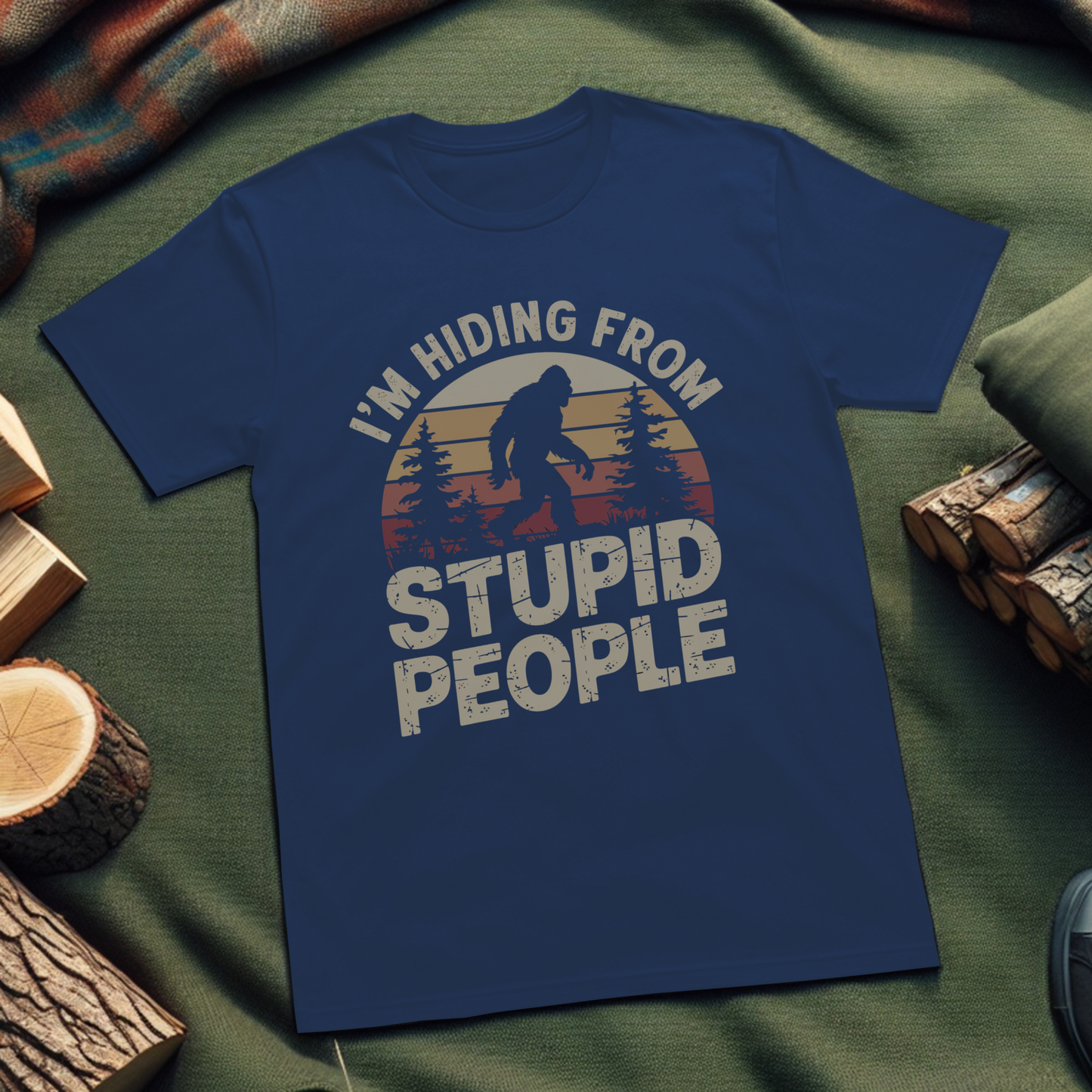 Funny Graphic Tee - Hiding From Stupid People T-Shirt