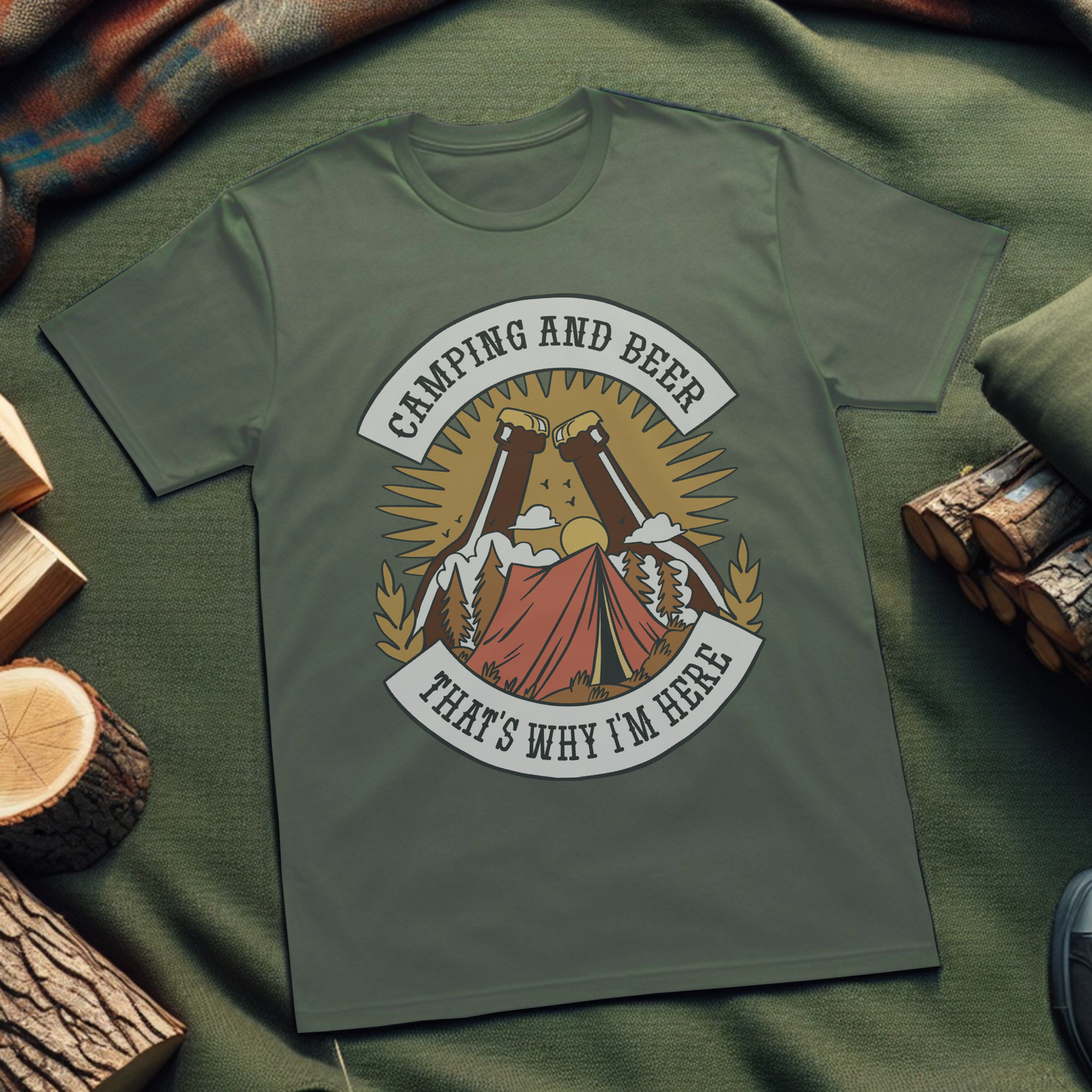 Camping and Beer Unisex T-Shirt