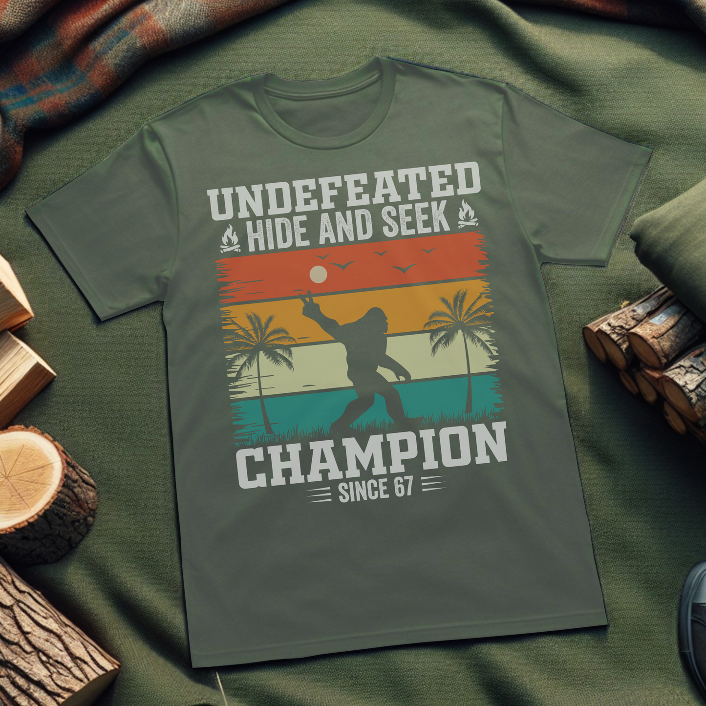 Funny Big Foot Hide and Seek Champion T-Shirt