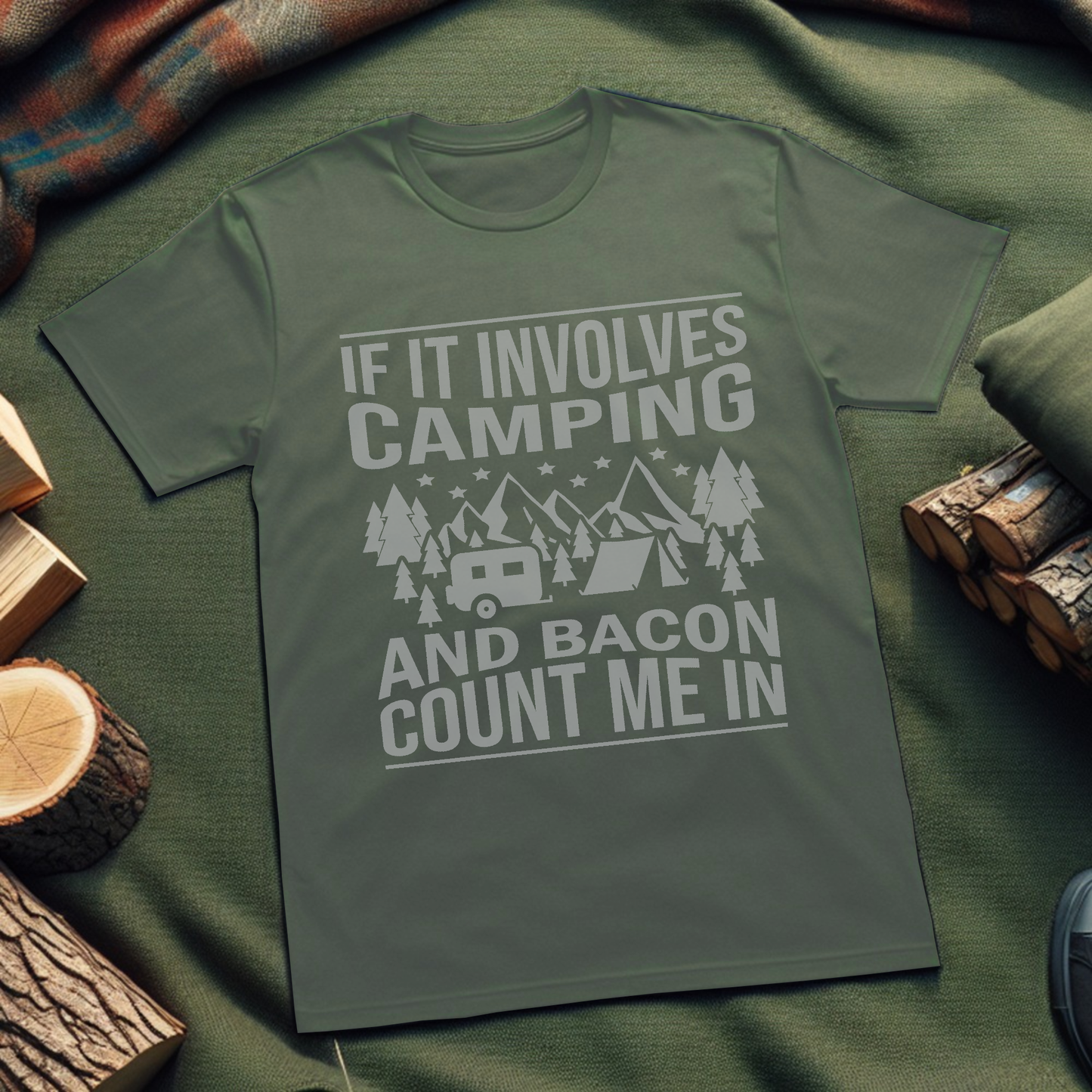 Camping and Bacon Funny T-Shirt