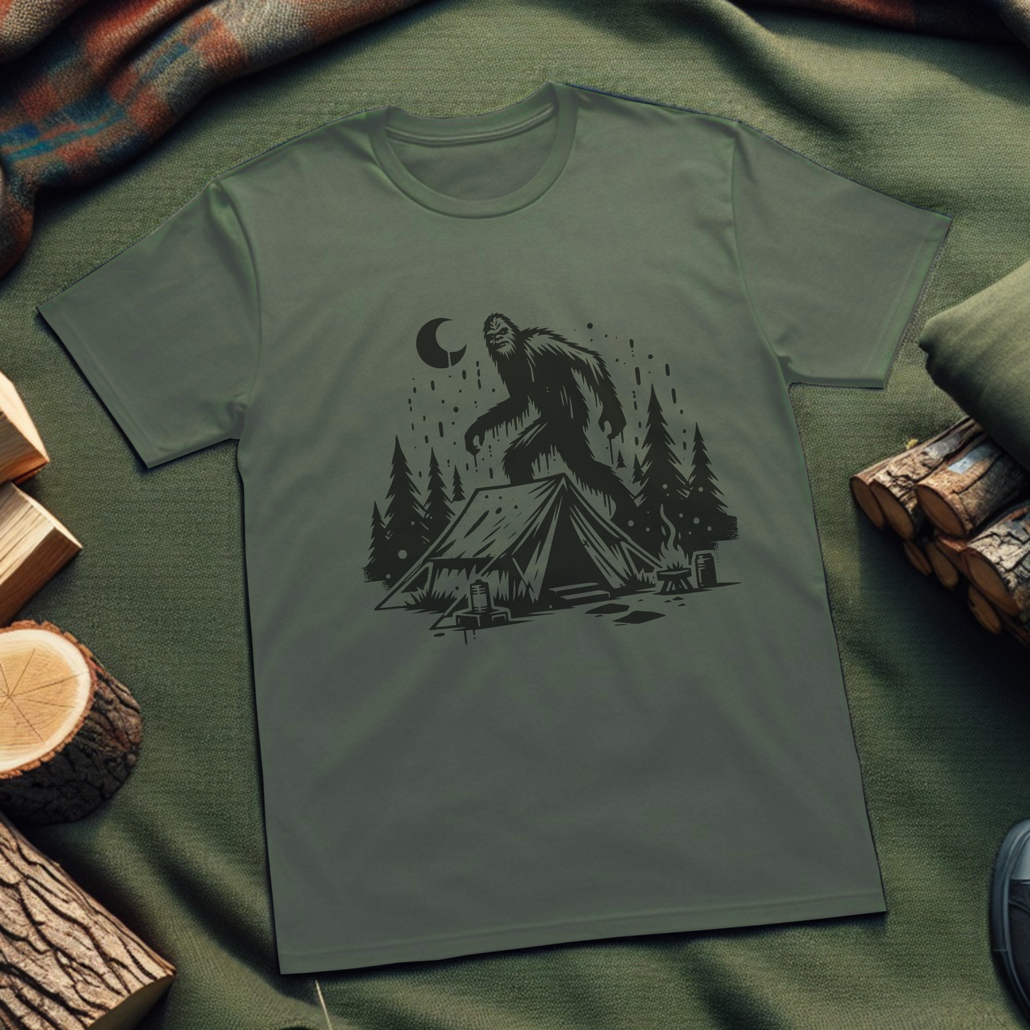 Bigfoot Night Watch: Camp Under the Stars Unisex Softstyle T-Shirt