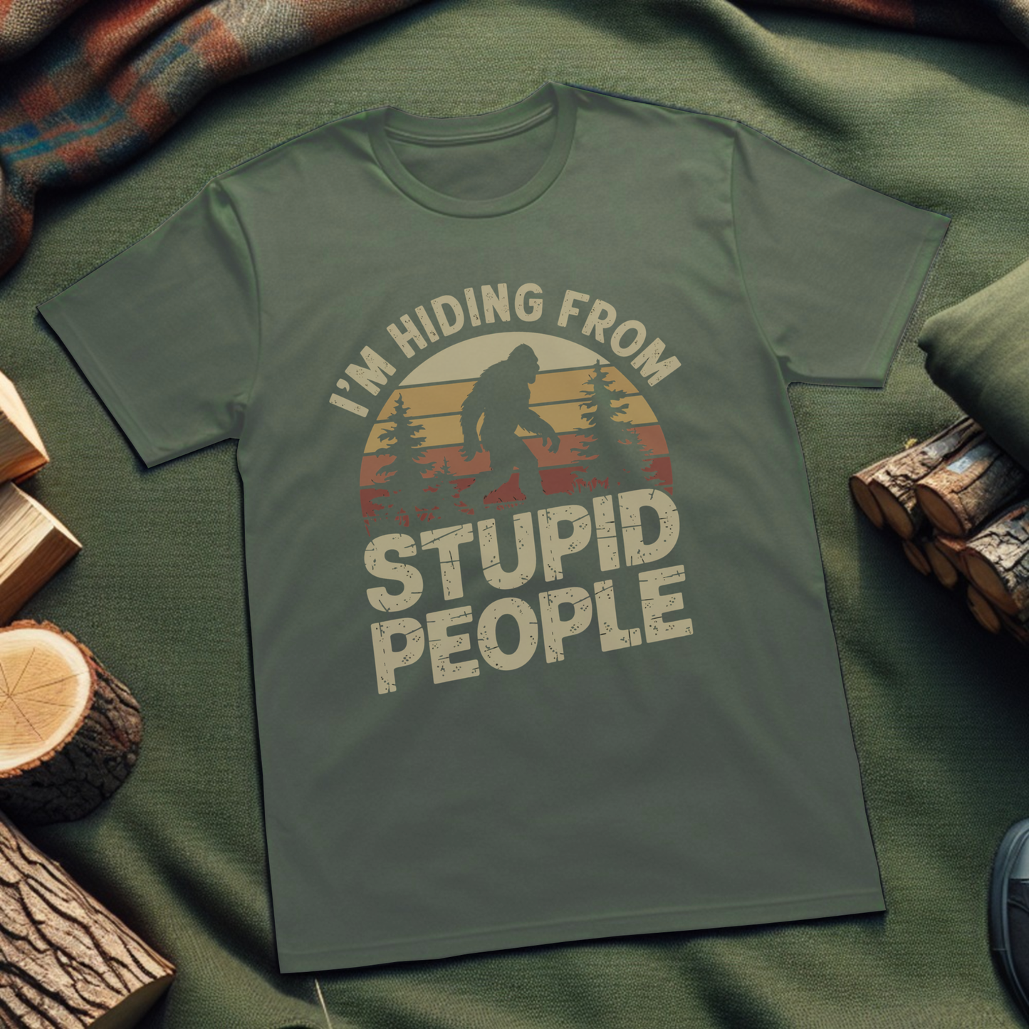 Funny Graphic Tee - Hiding From Stupid People T-Shirt