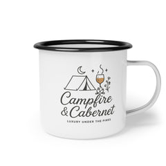 Campfire & Cabernet™ Enamel Mug – Glamping Edition