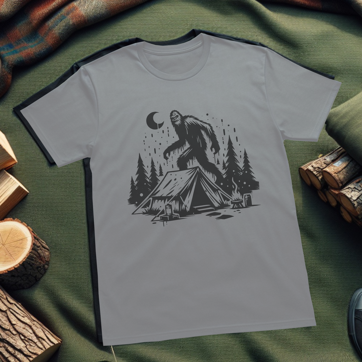 Bigfoot Night Watch: Camp Under the Stars Unisex Softstyle T-Shirt