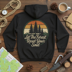Let The Forest Reset Your Soul Hoodie - Vintage Nature Graphic Pullover