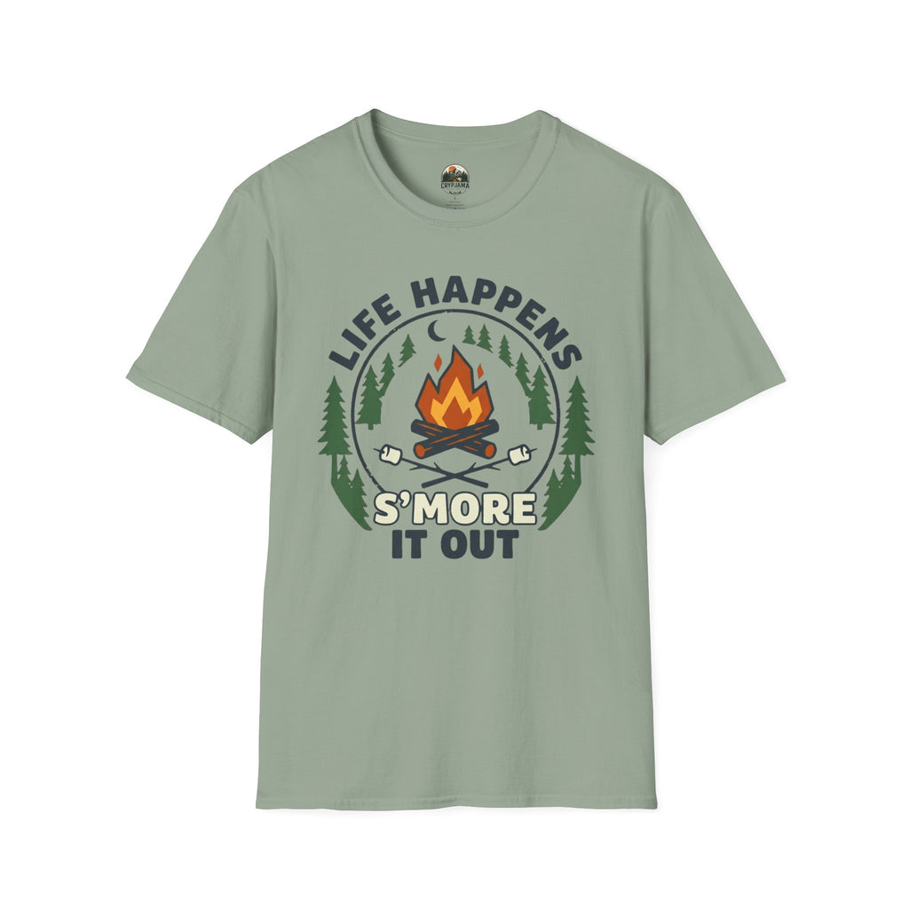T-Shirt — Life Happens S'more It Out Campfire Graphic Tee