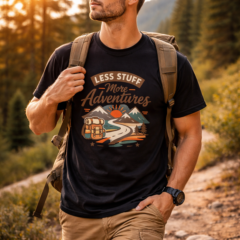 Less Stuff More Adventures - Hiking Shirt