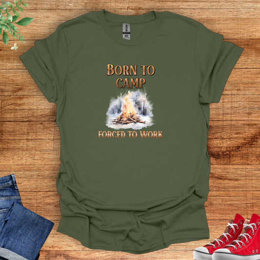 Born to Camp, Forced to Work Unisex Softstyle T-Shirt