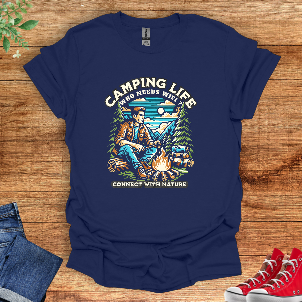 Camping Life, Connect With Nature Unisex Softstyle T-Shirt