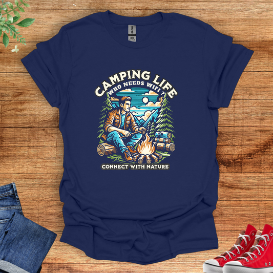 Camping Life, Connect With Nature Unisex Softstyle T-Shirt