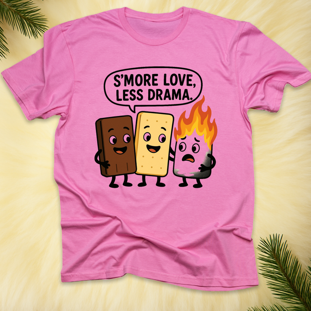 S'more Love, Less Drama T-Shirt  - Campfire Shirt, Funny Gift for Friends